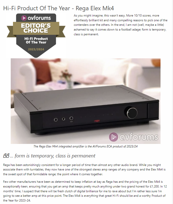 Elex Mk4 | AV Forums Editor&#039;s Choice | Hi-Fi Product of the Year