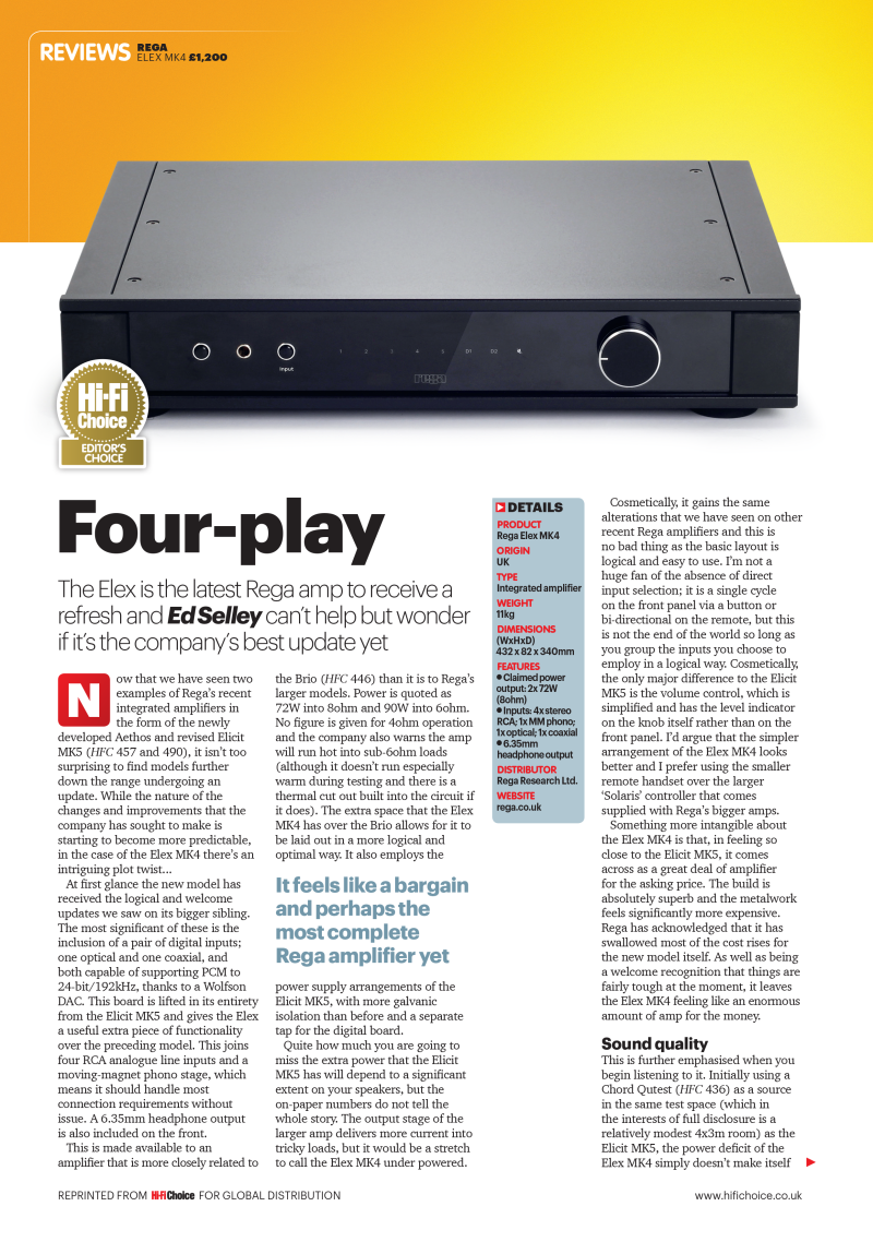 Hi-Fi Choice | Elex Mk4 | Editors Choice | Page 1