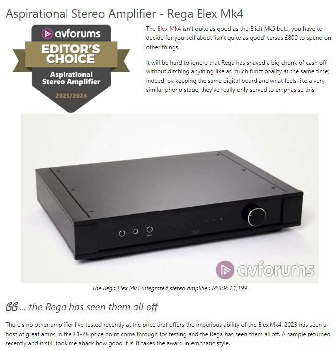 Elex Mk4 | AV Forums Editor&amp;#039;s Choice 2023/2024 | Aspirational Stereo Amplifier